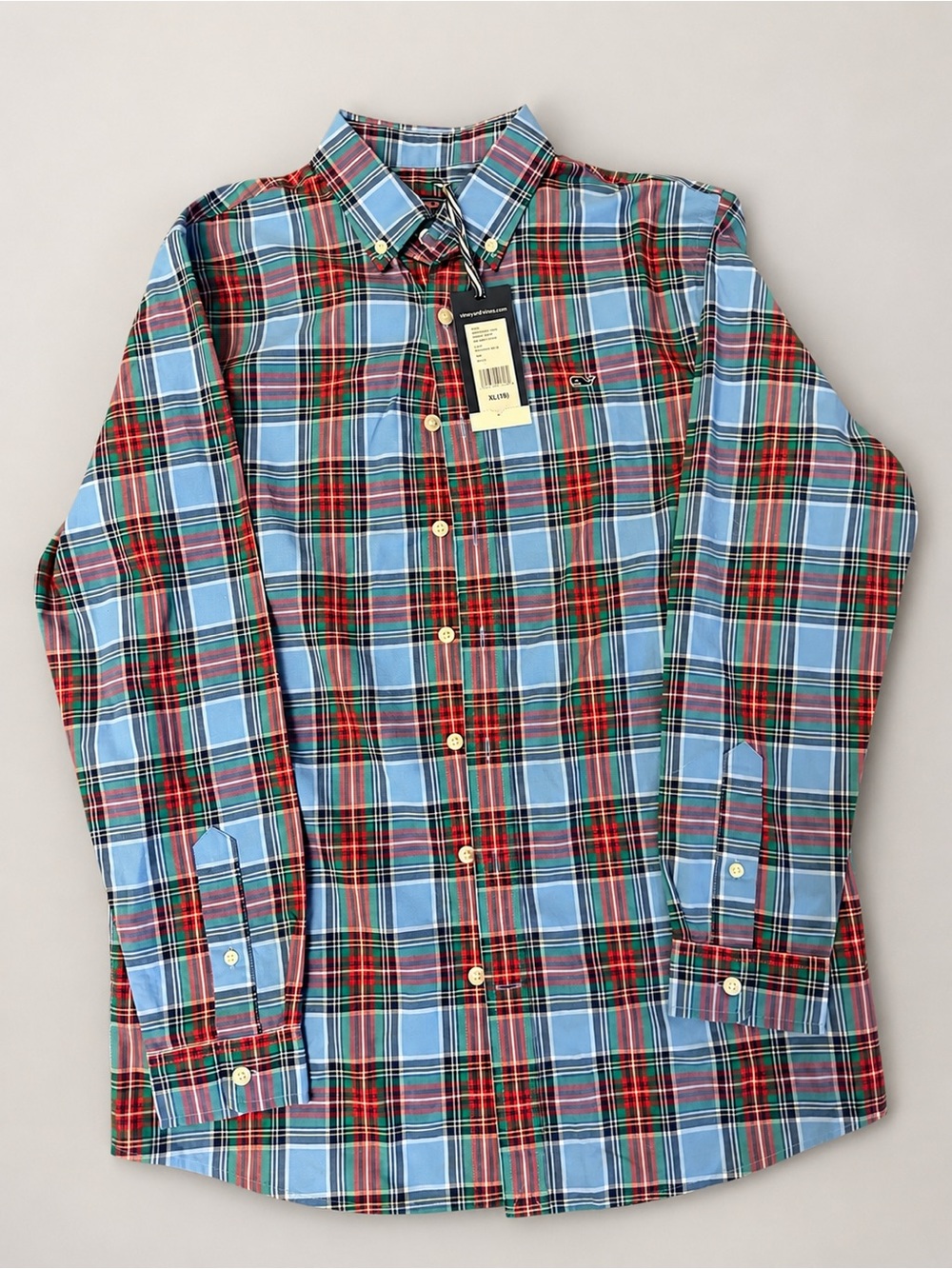 Vineyard Vines Men’s Long-Sleeve Plaid Button-Down Shirt – XL (18)